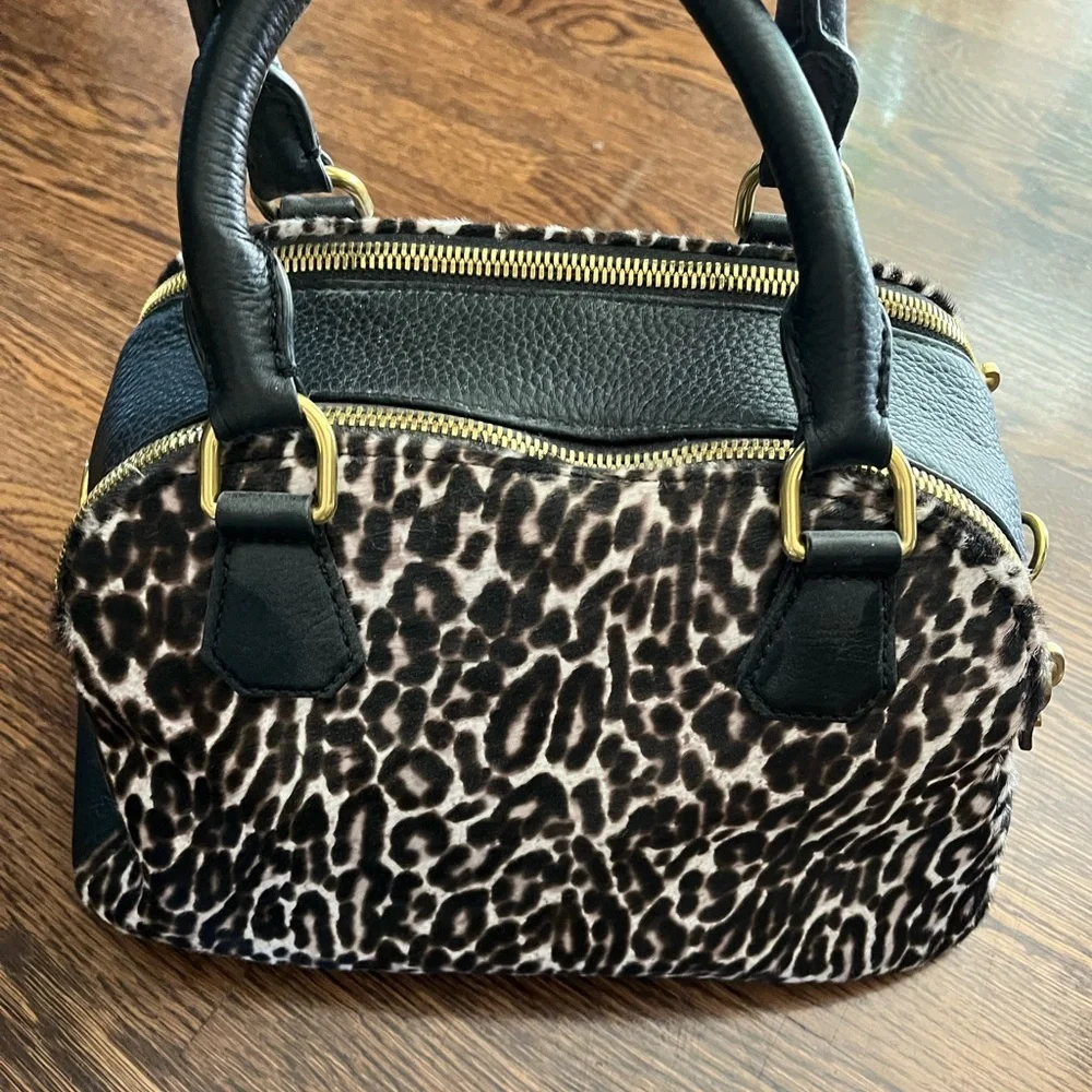 NWOT J.Crew Biennial Satchel Calf Hair Bag - Picture 3 of 9